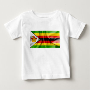 T-shirt Pour Bébé Zimbabwe Drapeau Bébé T-shirt Fine Jersey