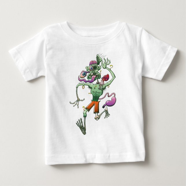 T-shirt Pour Bébé Zombie en difficulté en train de disparaître (Devant)