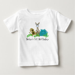 T-shirt Pour Bébé Zoo Animaux 1er anniversaire de bébé