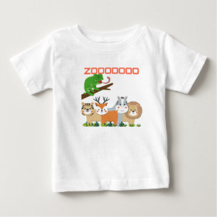 T-shirt Pour Bébé Zoo Animaux Amusants