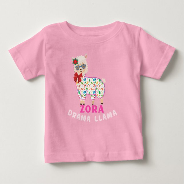 T-shirt Pour Bébé Zora Drama Llama (Devant)