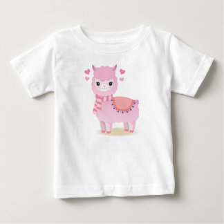 T-shirt pour Bébés Lhama Rose