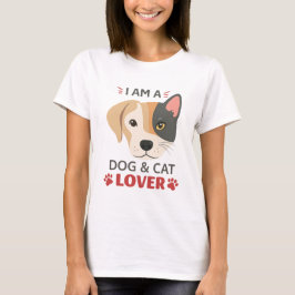 T-Shirt pour chien et Amoureux des chats pour femm