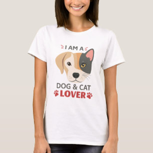 T-Shirt pour chien et Amoureux des chats pour femm