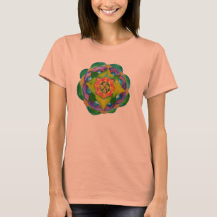 T-shirt pour dames Mandala Burnout, blanc Vintage