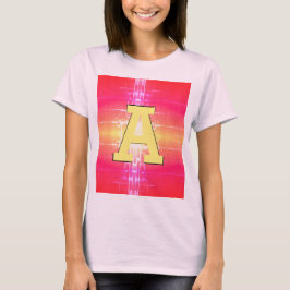 T-shirt pour dames mignonne avec corail rose et ja