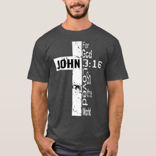 T-shirt Pour Dieu si aimé le monde Vintage Croix Premium