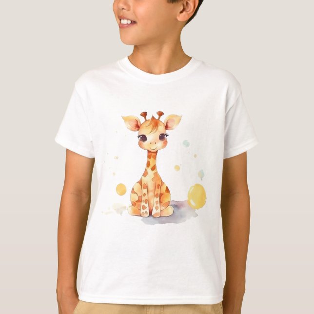 T-shirt pour enfant de petite fille Giraffe (Devant)