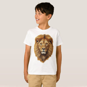 T-shirt pour enfants à tête de lion   T-shirt drôl