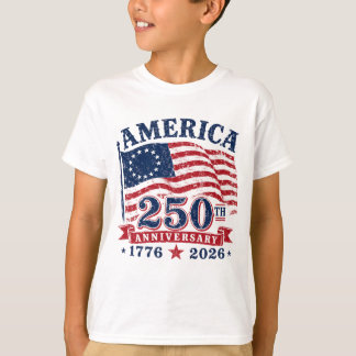 T-Shirt pour enfants America 250 Patriotique 1776-