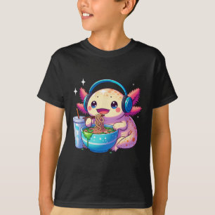 T-shirt pour enfants Anime Kawaii Axolotl mangeant