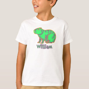 T-shirt pour enfants au capybara néon – Animal col