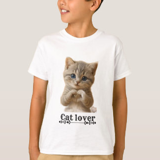T-shirt pour enfants avec chat mignon | Chemise po