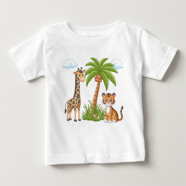 T-shirt pour enfants avec de mignons animaux de ca (Devant)