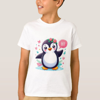 T-shirt pour enfants avec imprimé mignon pingouin