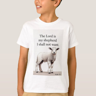 T-shirt pour enfants avec Psaume 23:1 Agneau Chrét