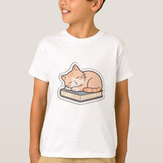 T-shirt pour enfants avec un chat mignon endormi s