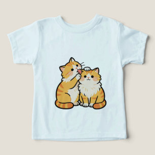T-shirt pour enfants avec un joli couple de chats