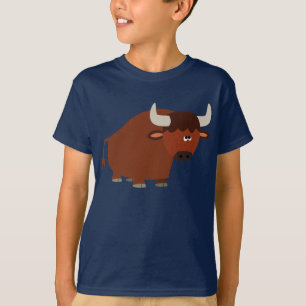 T-shirt pour enfants avec un taureau de dessin ani