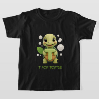 T-shirt pour enfants avec une jolie tortue | T est