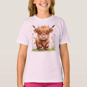 T-shirt pour enfants avec une jolie vache des High