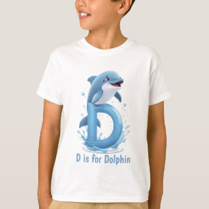 T-shirt pour enfants dauphin mignon   D est pour D