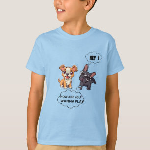 T-shirt pour enfants deux amis chiens parlent