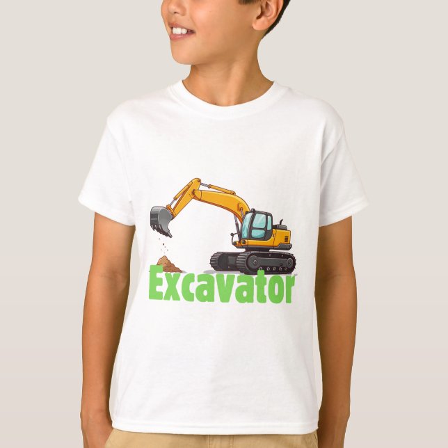 T-shirt pour enfants d'excavatrice mignonne (Devant)