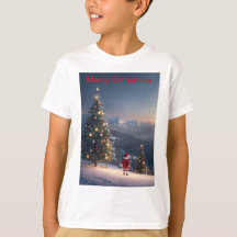 T-shirt pour enfants du Père Noël Snowy Mountain