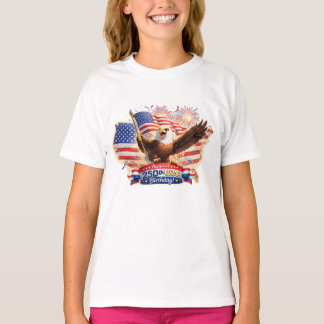 t-shirt pour enfants Joyeux 250e anniversaire USA!
