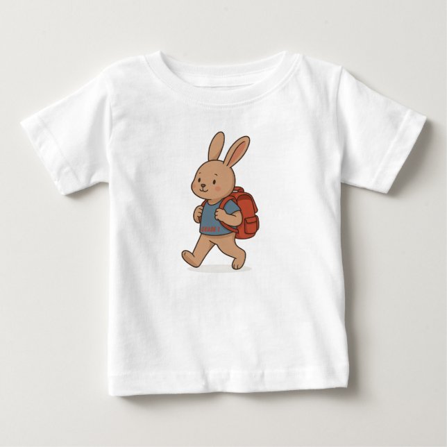 T-shirt pour enfants lapin mignonne - Retour à l'é (Devant)