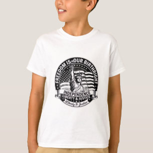 T-shirt pour enfants Patriotique Liberté Est Notre