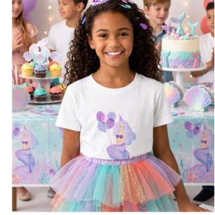 T-shirt pour enfants Sirène sous la mer Mermai p