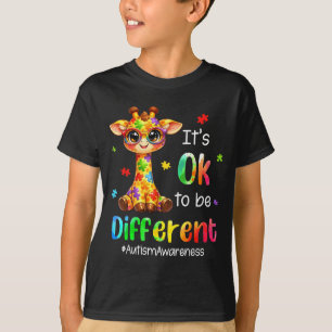 T-shirt Pour être différent Mignon Girafe Animal Autisme