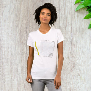 T-Shirt Pour Femme Avec Bloc-Notes Et Crayon