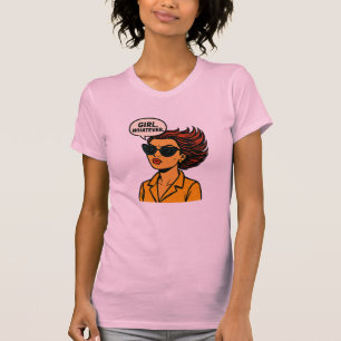 T-shirt pour femme Girl Whatever Retro Pop Art Com