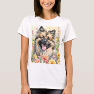 T-Shirt pour femme Keeshond aquarelle