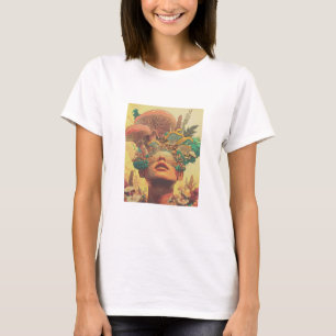T-shirt pour femme Mystic Mushroom Galaxy Girl