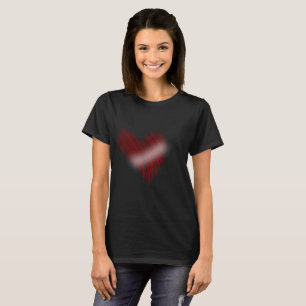 T-shirt pour femmes à cœur rouge dynamique Amour r