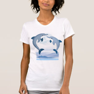 T-shirt pour femmes à l'aquarelle de dauphin migno