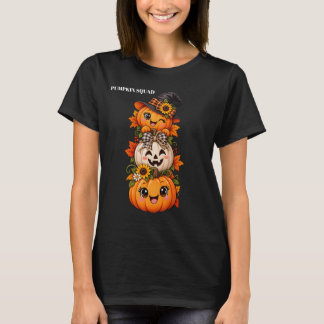 T-Shirt pour femmes automne équipe de citrouilles