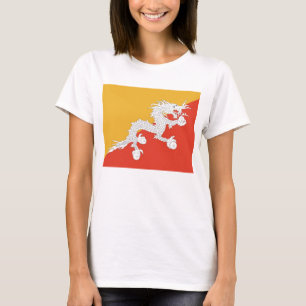 T-shirt pour femmes avec drapeau du Bhoutan