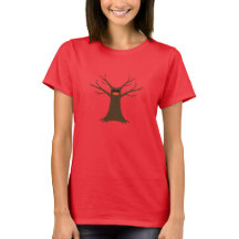 T-shirt pour femmes avec un arbre effrayant portan