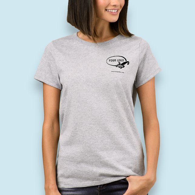 T-shirt pour femmes d'affaires avec logo personnal (MISOOK Women’s Grey T-Shirt with Logo)