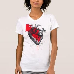 T-Shirt pour femmes en polka trash avec cœur anato