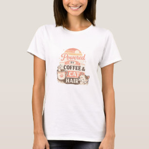 T-shirt pour femmes propulsé par le café et les po