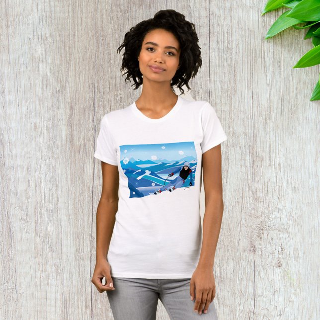 T-Shirt pour femmes skieuses descendantes (Créateur téléchargé)