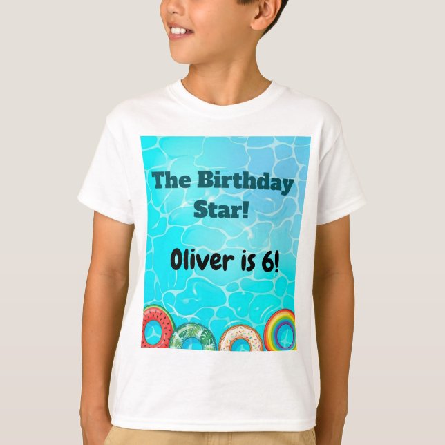 T-Shirt pour fête au bord de la piscine pour enfan (Devant)