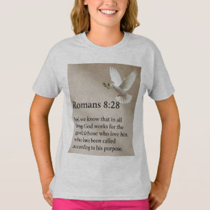 T-shirt pour fille avec le verset biblique Romains