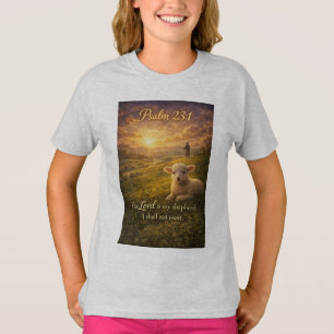 T-shirt pour fille avec Psaume 23:1 chrétien agnea
